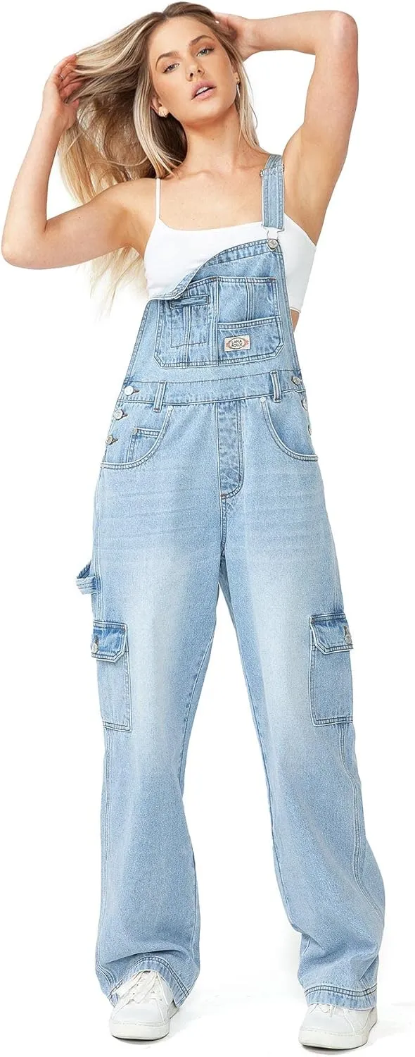 90s Retro Dungaree Utility Denim Twill Jumpsuit Overalls