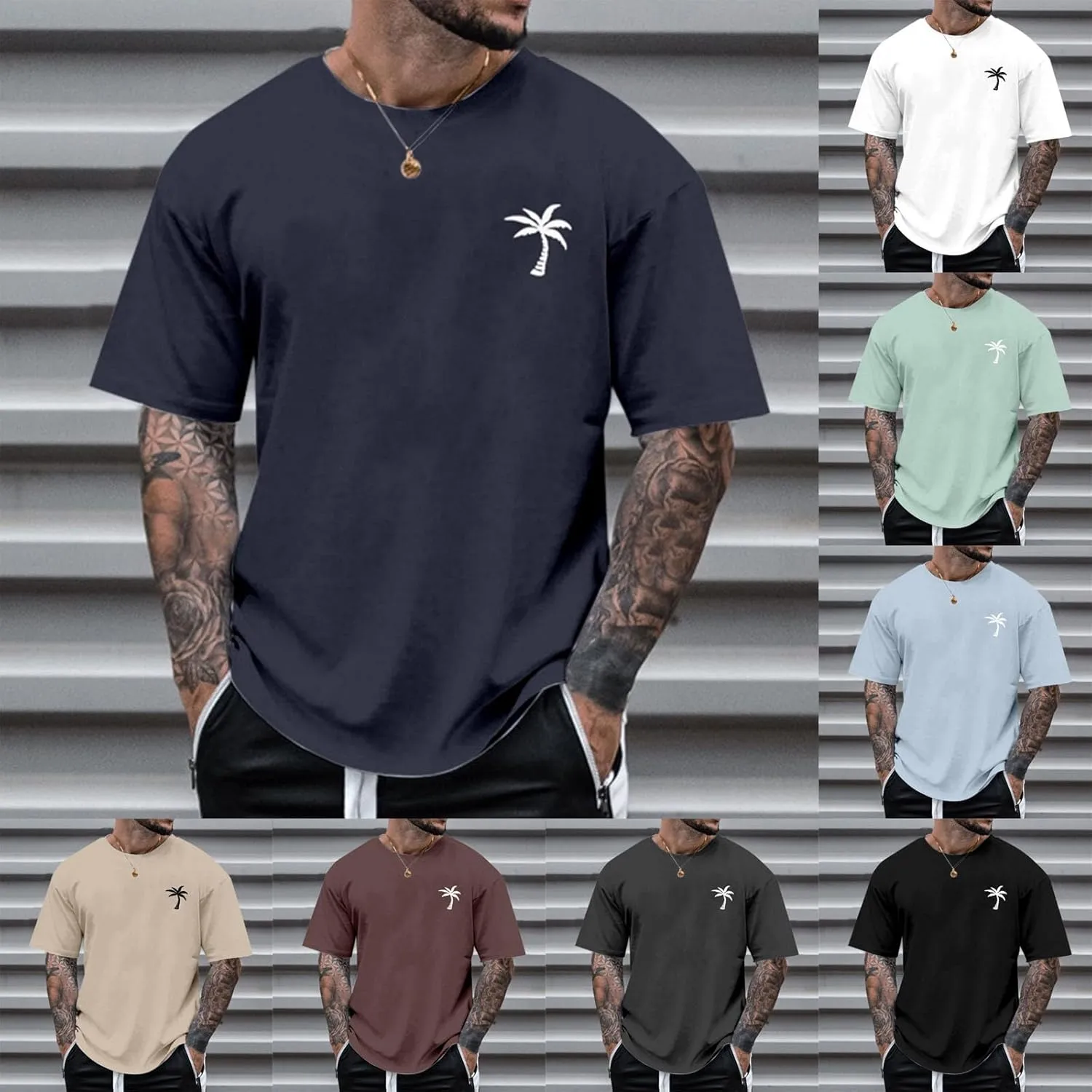 Alalaso Mens T-Shirts Short Sleeve Crew Neck Shirts Casual Loose Fit Tops Athletic Quick Dry Active Tee Shirts for Men