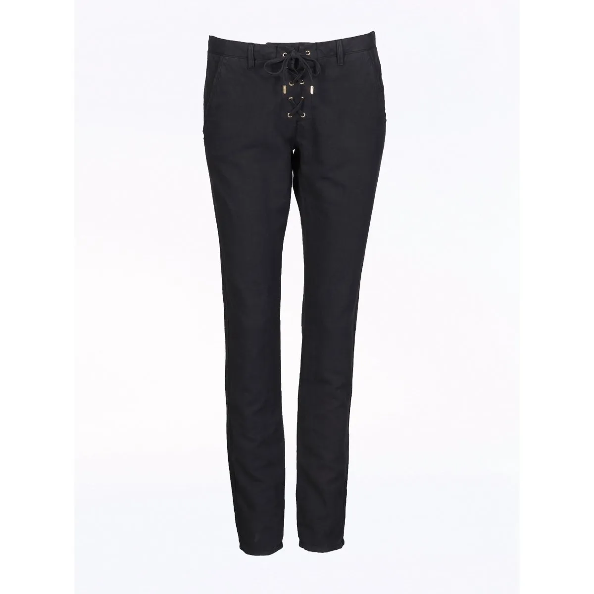 Berenice - Pantalon Slim En Lin Bleu Marine