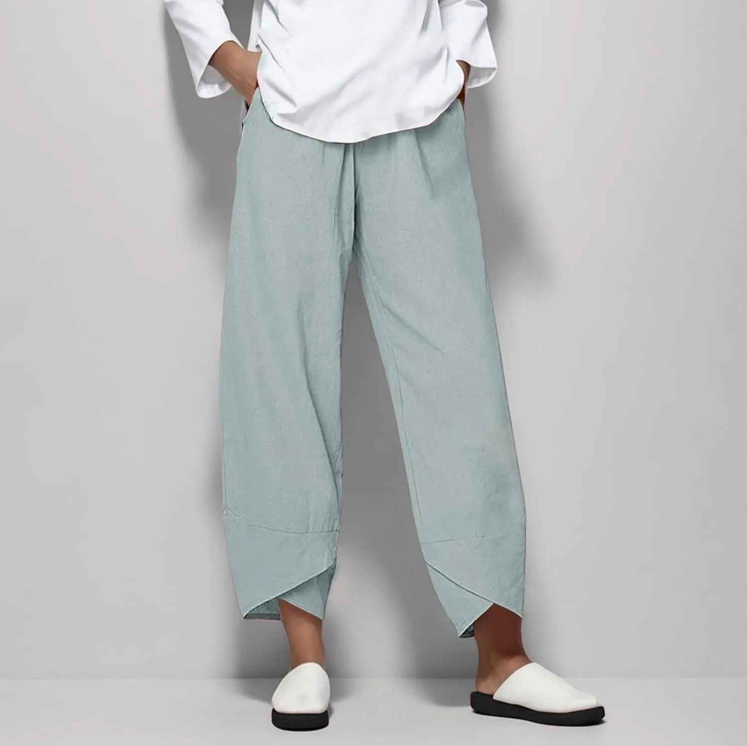 Capri Pants for Women 2024 Home Female Women's Knee Length Leggings Causal Lounge Pants with Pockets Ladies Capri