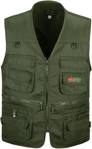 Fishing Vest Men Outdoor Lightweight Work Photo Vest With Multi Pockets Safari Travel Cargo Vests Jacket Men's Vest