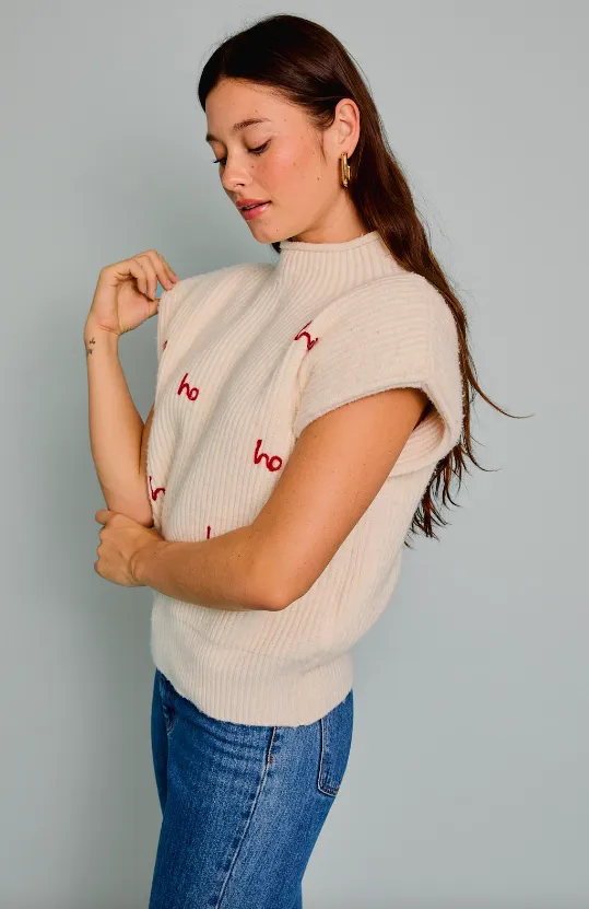 Ho Ho Ho Mock Neck Sweater Top
