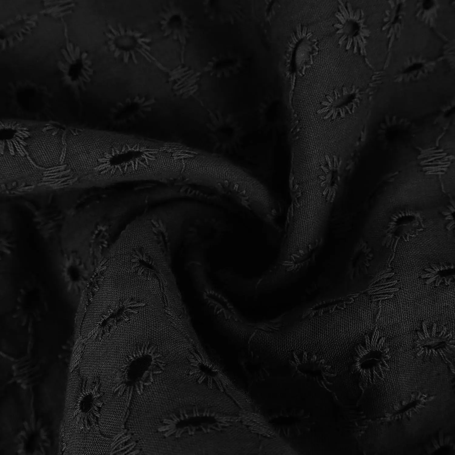 Ladies V Neck Eyelet Midi Dress Pleated Sleeve Wrap A Line Summer Dresses Knee Length Lightweight Flowy Soft Beachwear