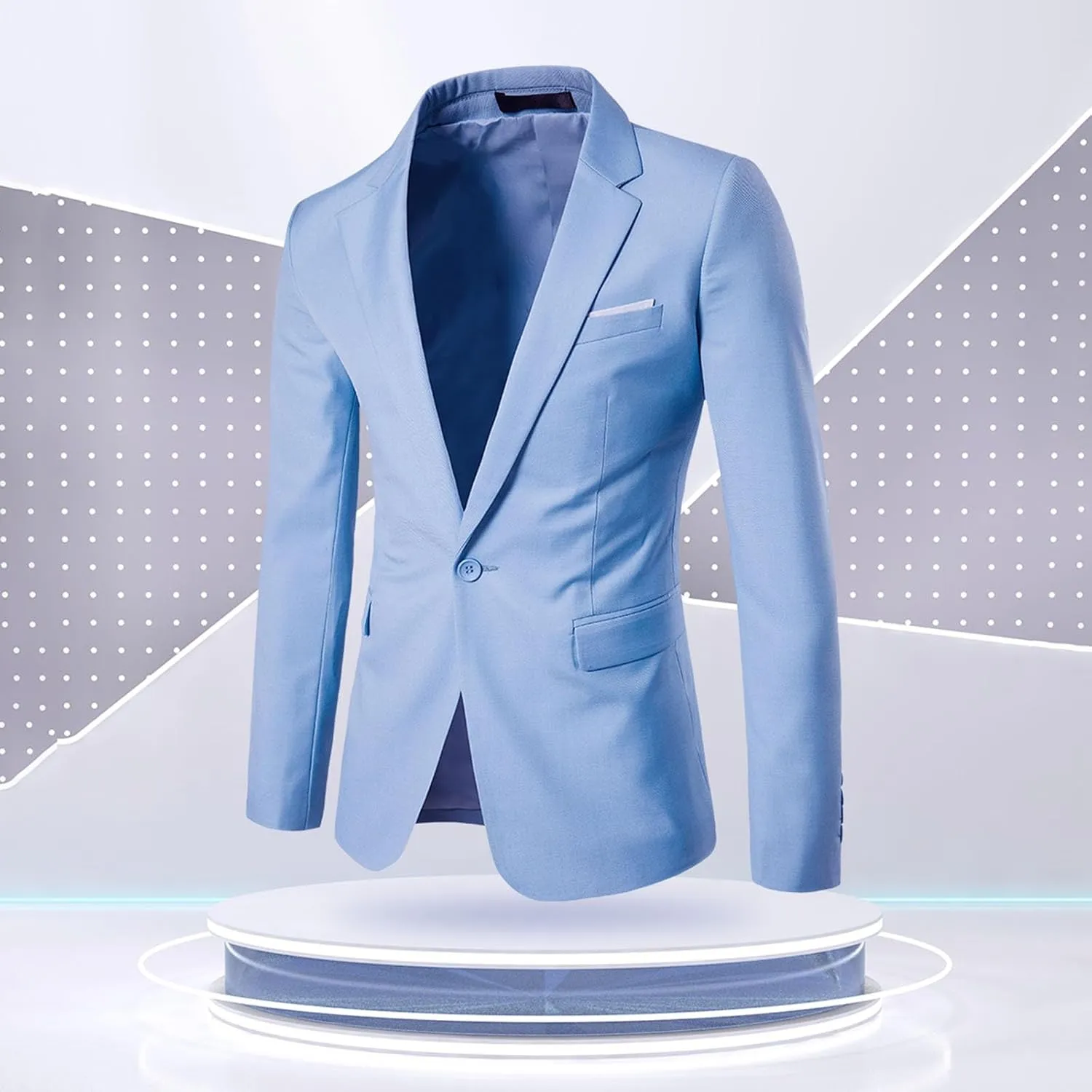 Linen Blazer Men One Button Slim Fit Sport Coat Business Daily Linen Blazer Mens Lightweight Jacket Cowboy Sports