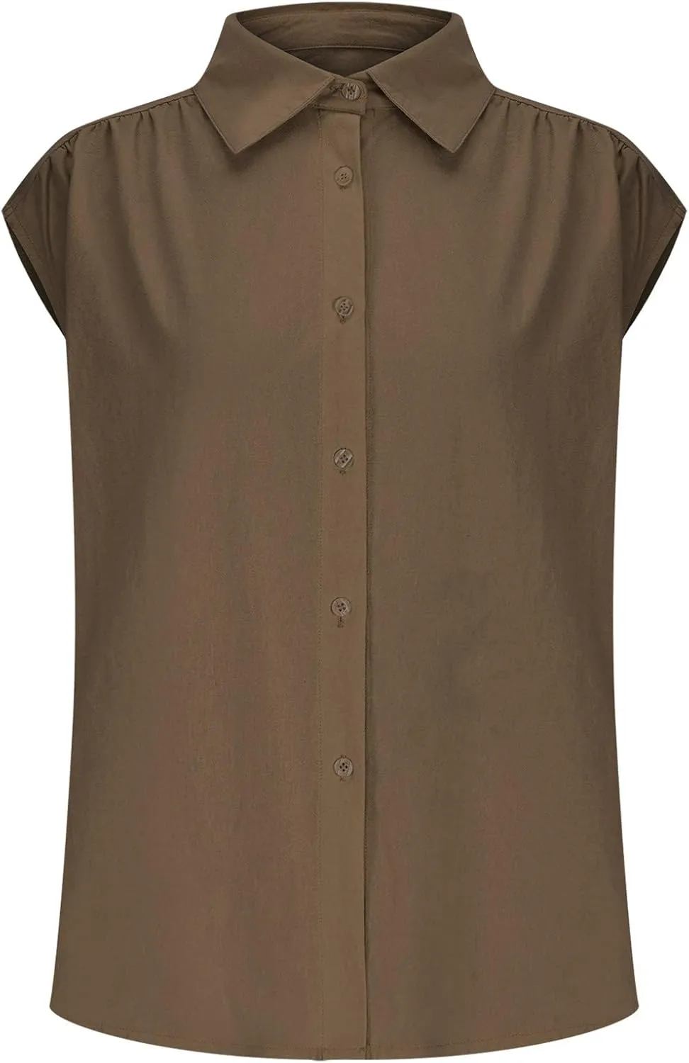 Linen Shirts for Women Loose Fit Cap Sleeve Button up Blouse Loose Collared Shirt Casual Summer Tops Beach Blouse Tops