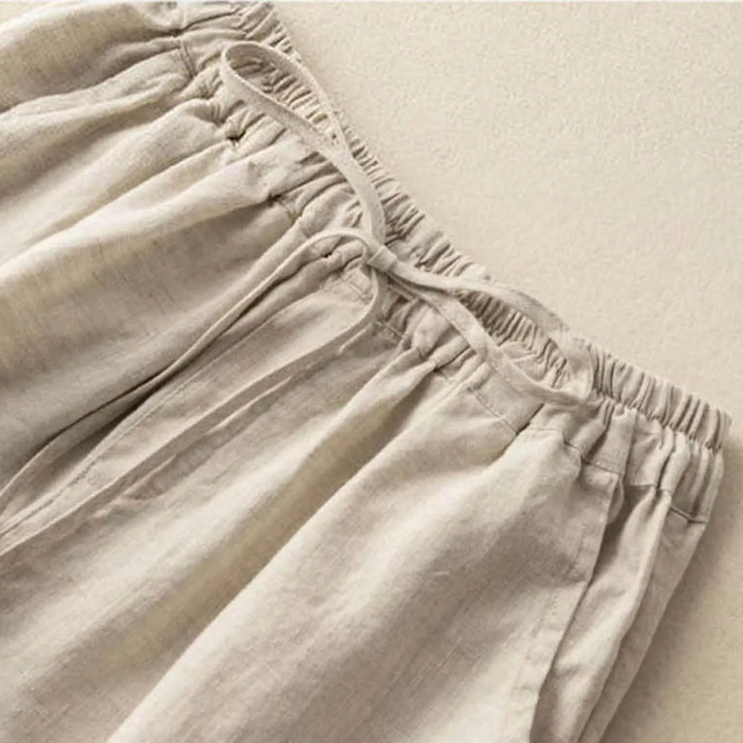 Linen Shorts for Women 2025 Summer Casual Lace Embroidery Shorts Comfy Elastic Waist Gauze Lounge Short with Pockets