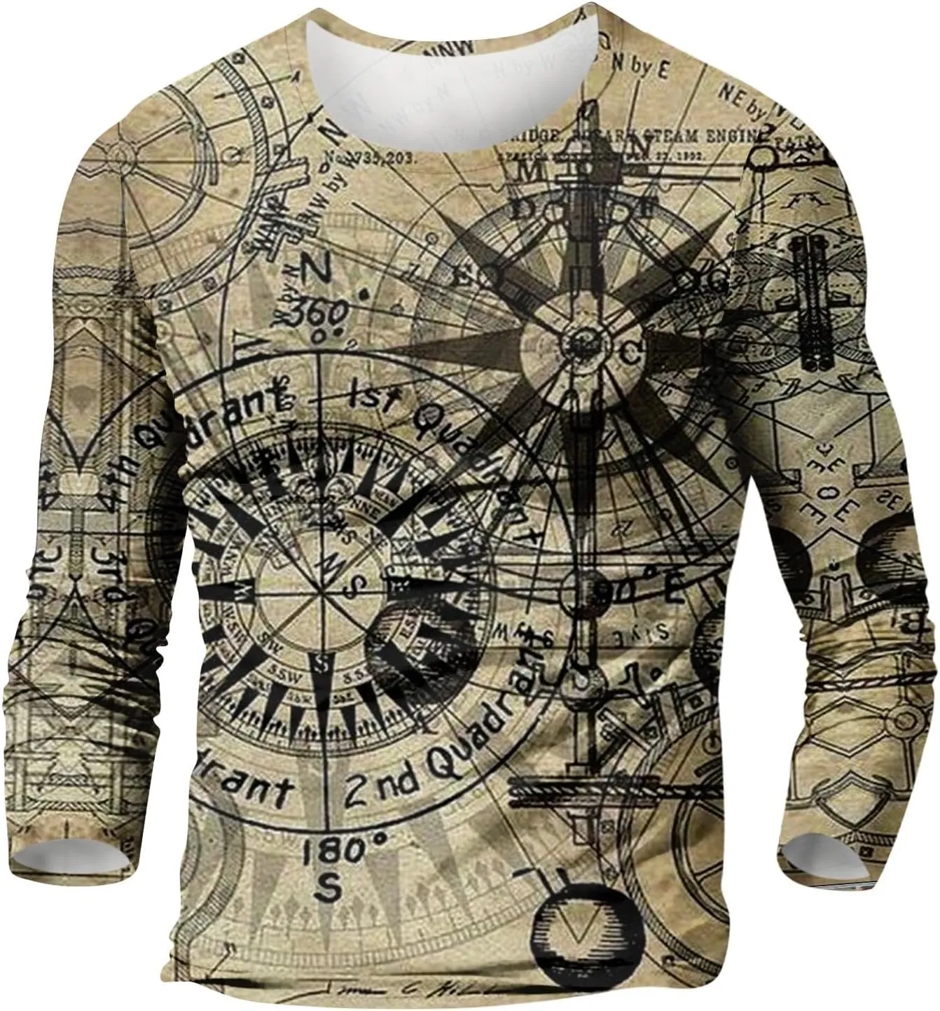 Men's 2023 Autumn Casual T Shirt Graphic Abstract Long Sleeve Print Fashion Shirts Designer Vintage Blouse Tops