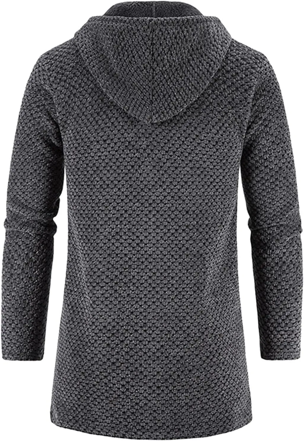 Mens Long Hooded Cardigan 2023 Winter Warm Sweater Coat Lightweight Knit Jacker Full Zip Up Drape Cape Overcoat with Pockets