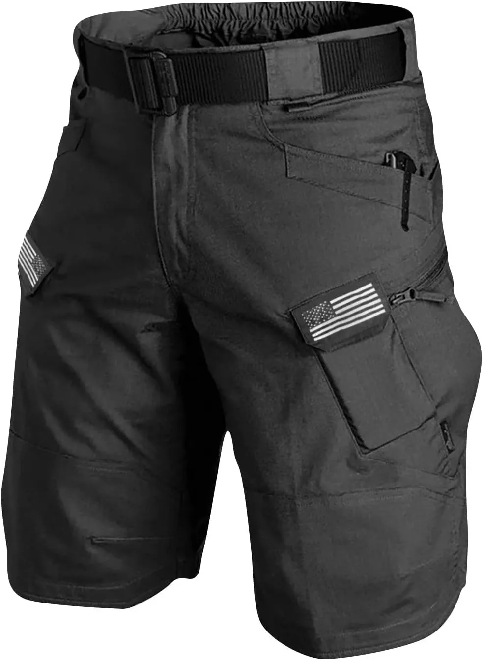 Men's Stretch Cargo Casual Elastic Waist Drawstring Lightweight Shorts Relaxed Summer Short with Multi Pockets