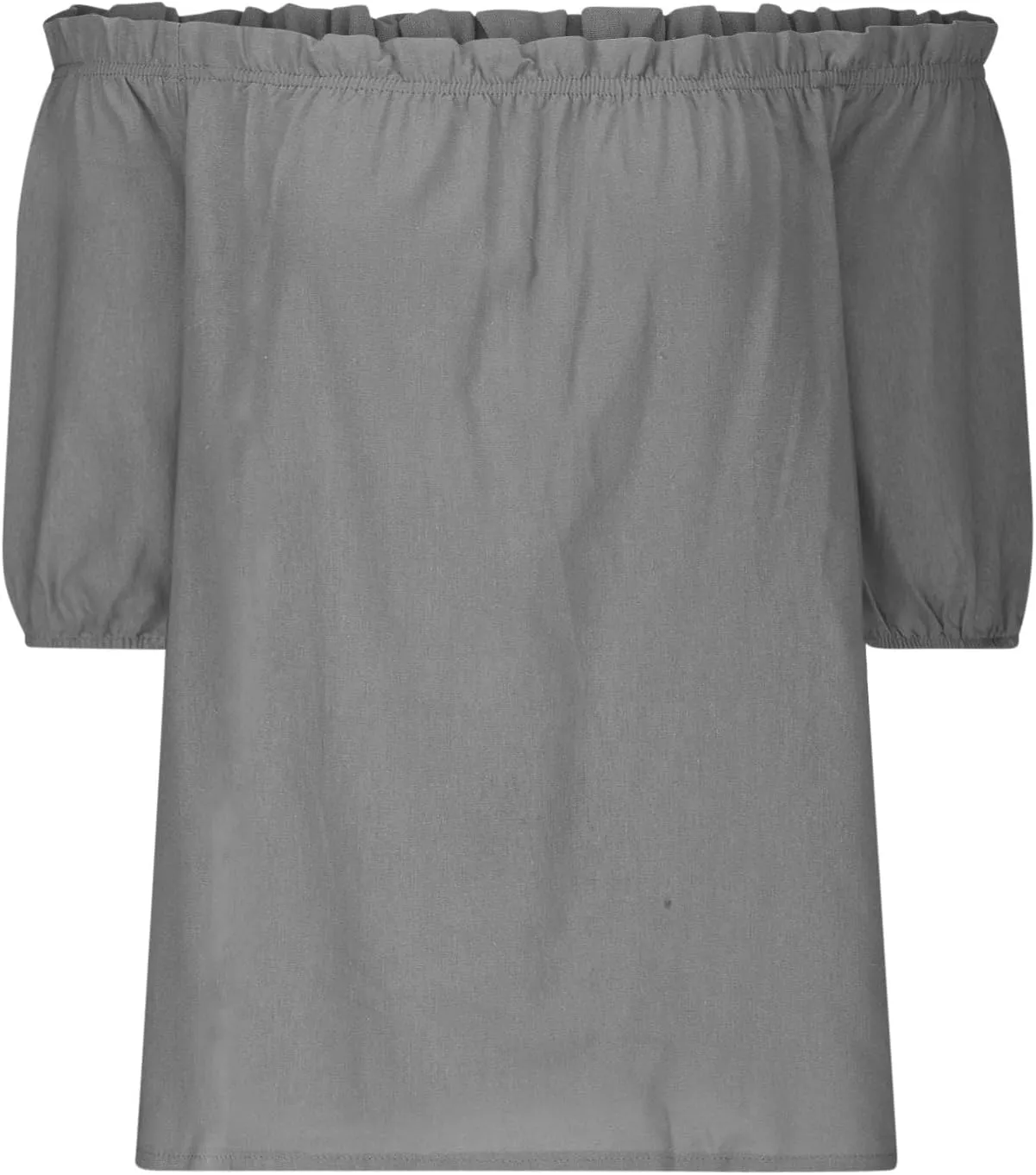 Off Shoulder Tops for Women Trendy Cotton Linen Oversized Tops Elastic Ruffle Trim Shirts Summer Loose Fit Blouse Top