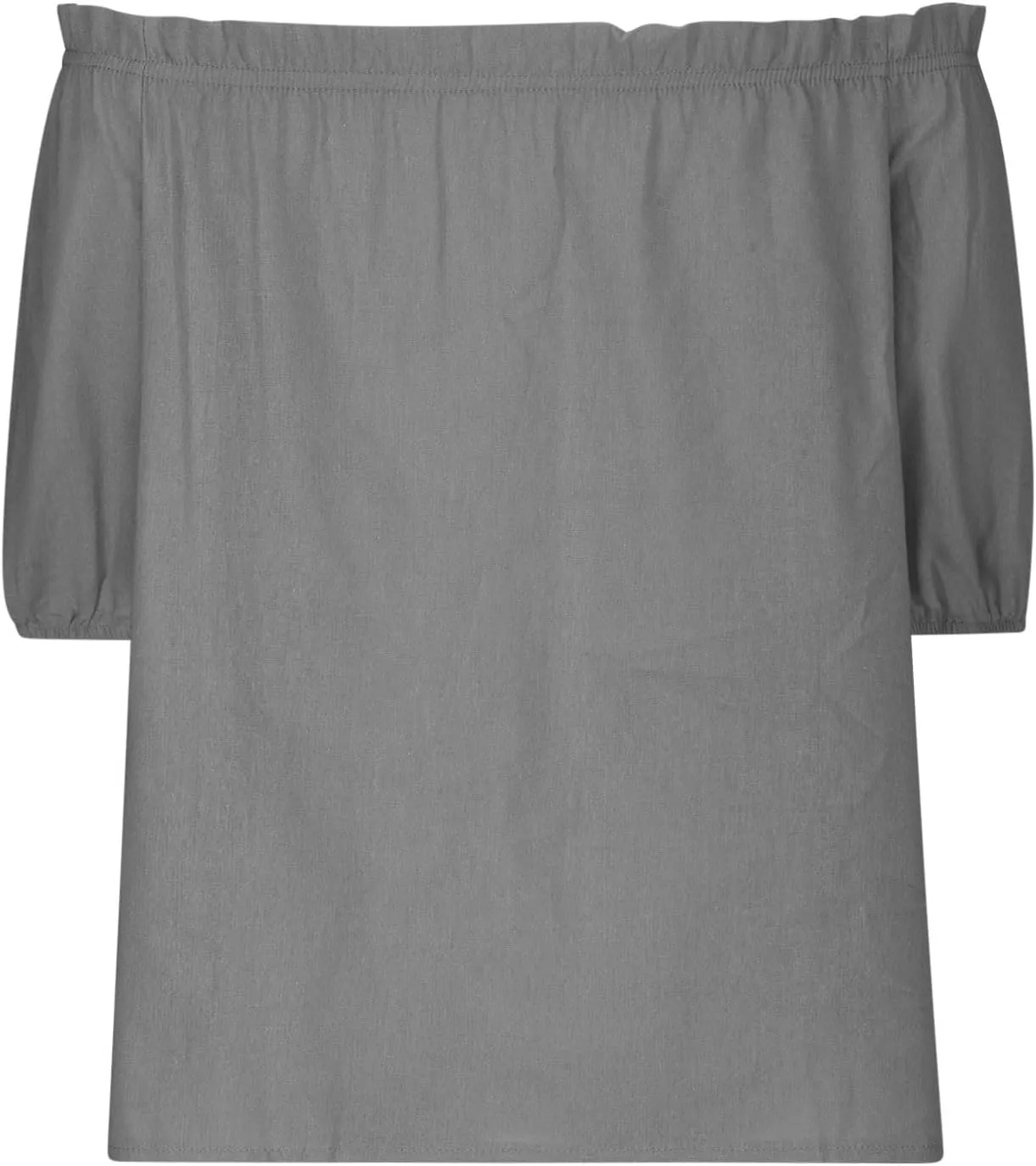 Off Shoulder Tops for Women Trendy Cotton Linen Oversized Tops Elastic Ruffle Trim Shirts Summer Loose Fit Blouse Top