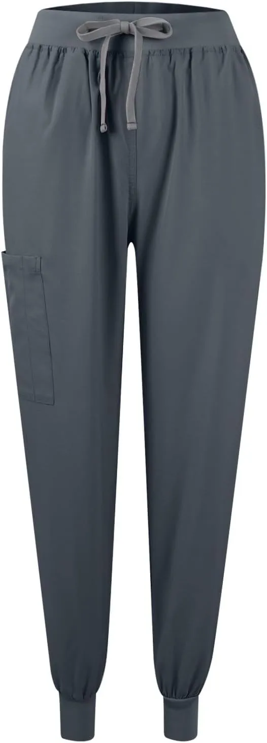 Scrubs for Women Set Stretch V-Neck Scrub Tops with Pockets & Cargo Pant Quick Drying Solid Nurse Uniform
