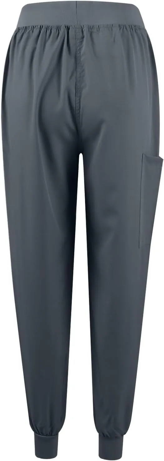 Scrubs for Women Set Stretch V-Neck Scrub Tops with Pockets & Cargo Pant Quick Drying Solid Nurse Uniform