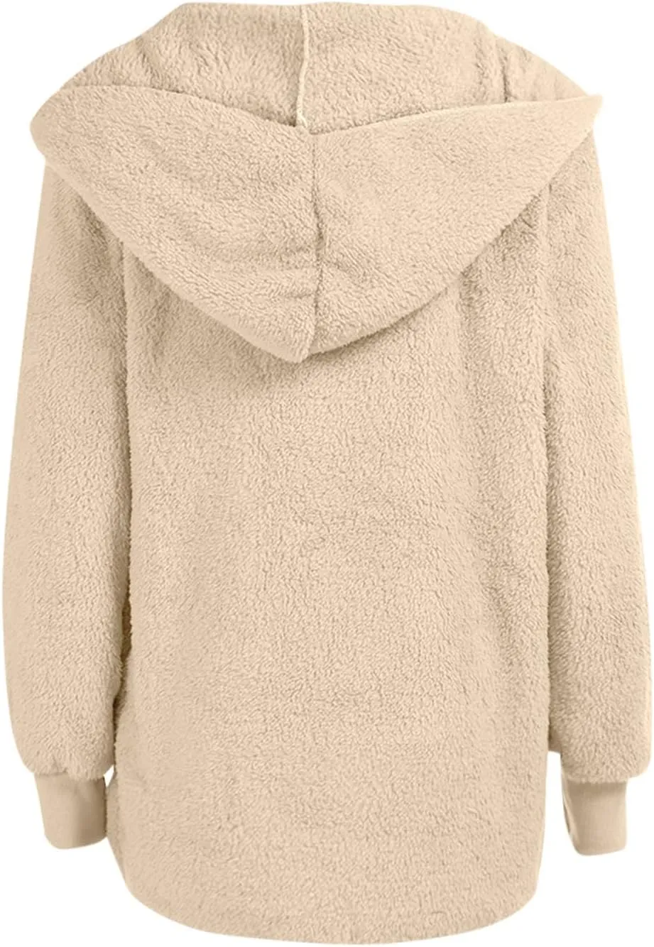 Sherpa Jacket Women Fuzzy Fleece Oversized Open Front Cardigan Hooded Soft Fluffy Robe Winter Coats with Pockets