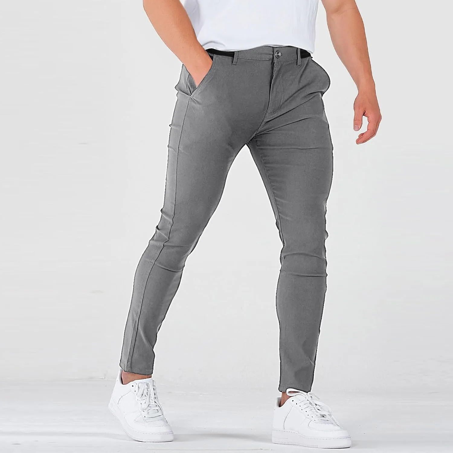 Slacks for Men Stretch Golf Pants Business Casual Lightweight Slim Fit Trousers Work Dress Pants with Pockets