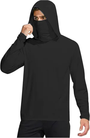 Sun Protection Shirts for Men with Mask UPF 50  Fishing Blouses Lightweight Long Sleeve UV Rash Guard Cooling Hoodies
