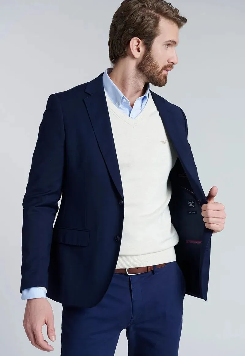 Sweater Hombre V Neck Melange F Oyster