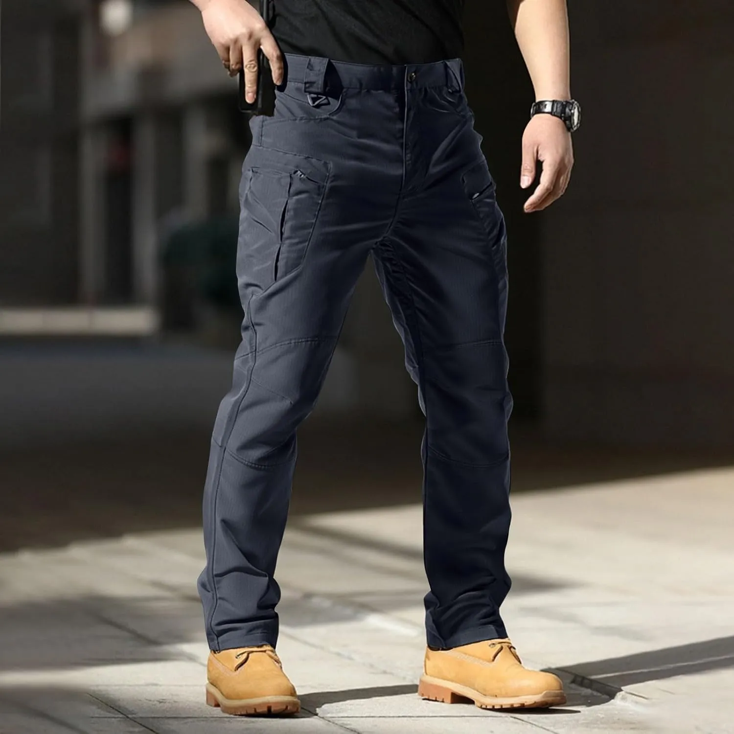 Tactical Cargo Pants for Men Ripstop Relaxed Fit Chino Work Pants Flexcamo - Waterproof Hiking Pants Multi Pockets