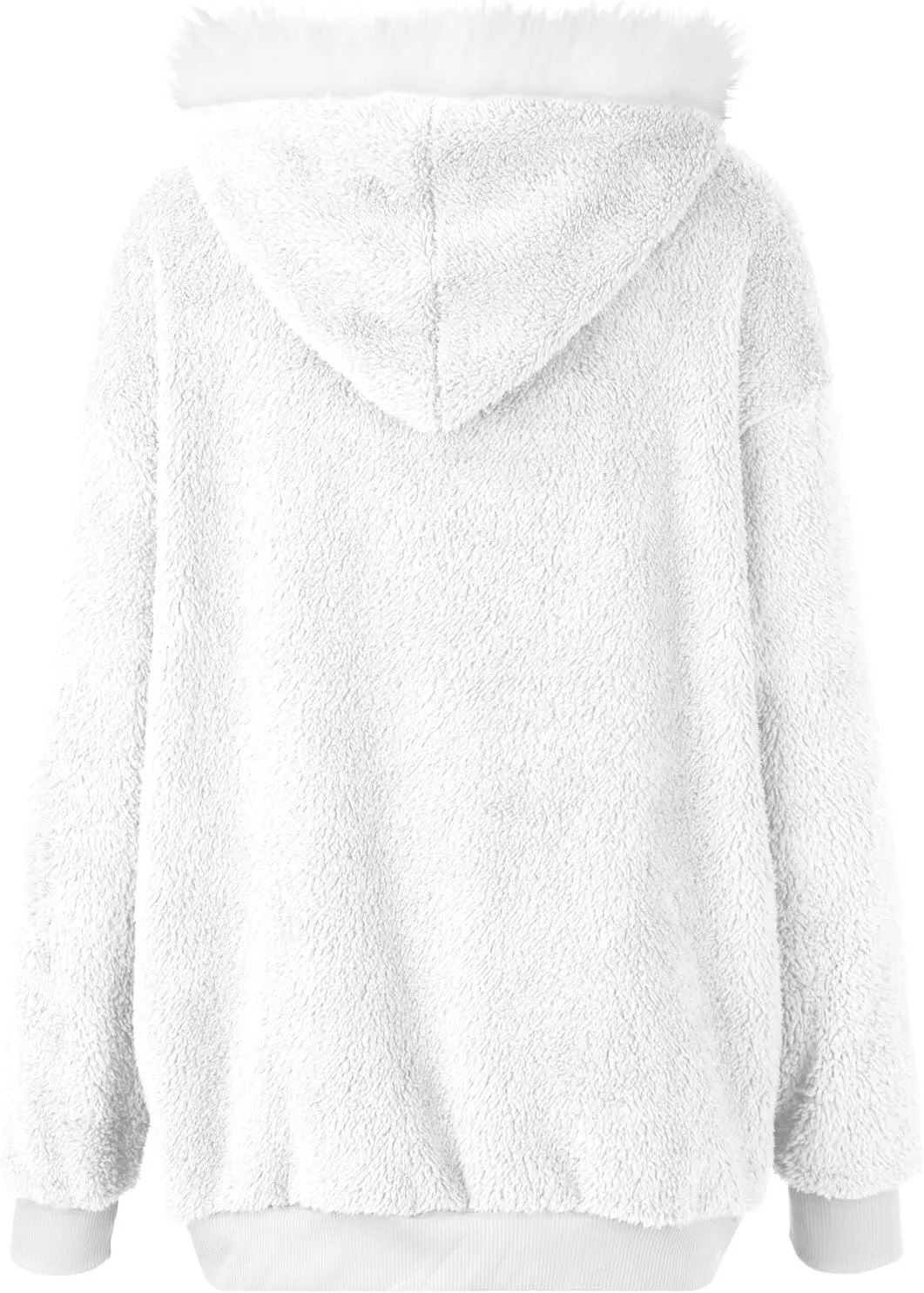 Winter Coats for Women Fuzzy Fleece Jacket Zipper Hooded Color Block Patchwork Cardigan Sherpa Outerwear with Pocket
