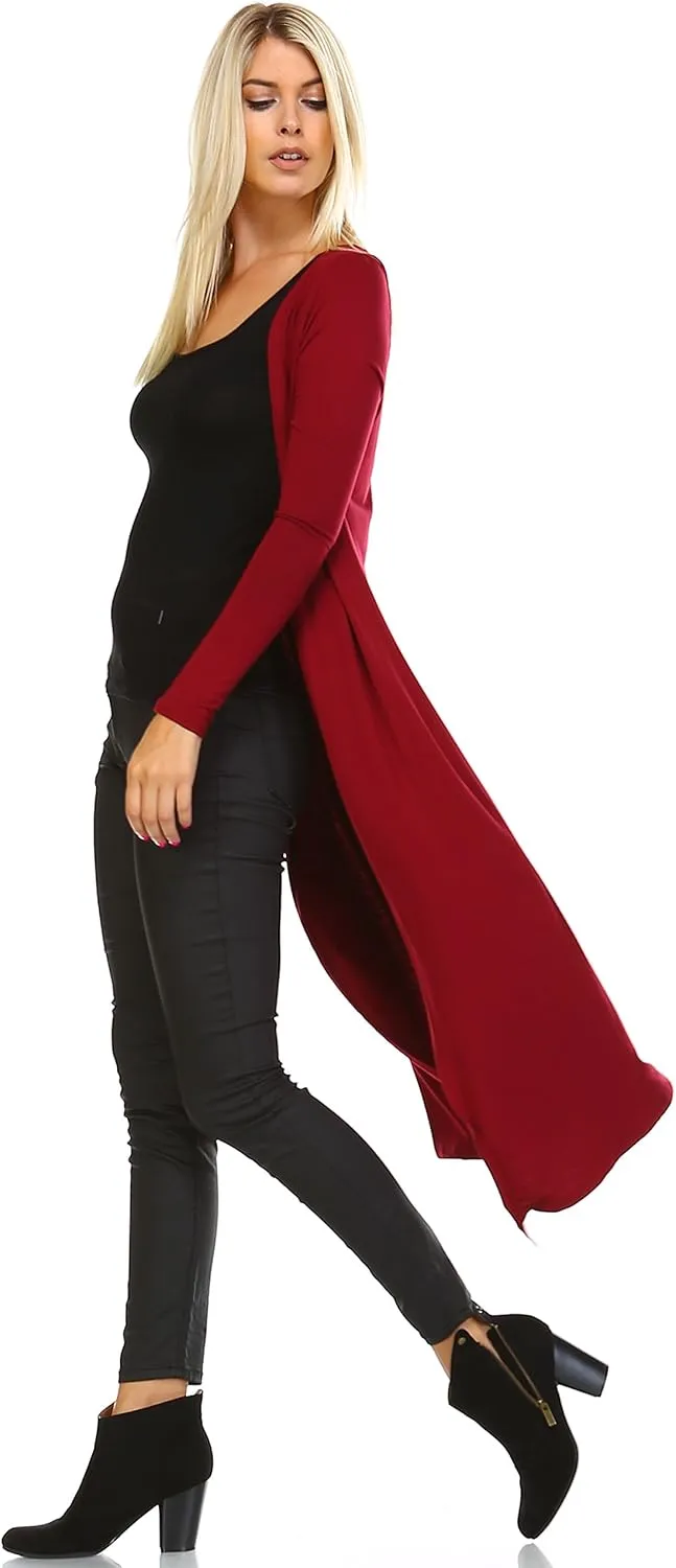Women Cardigans Casual Essential Long Maxi Extra Duster Open Front Long Sleeve Lightweight with Pockets Cardigan