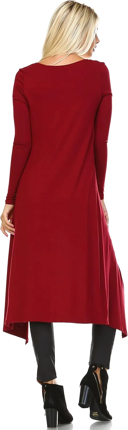 Women Cardigans Casual Essential Long Maxi Extra Duster Open Front Long Sleeve Lightweight with Pockets Cardigan