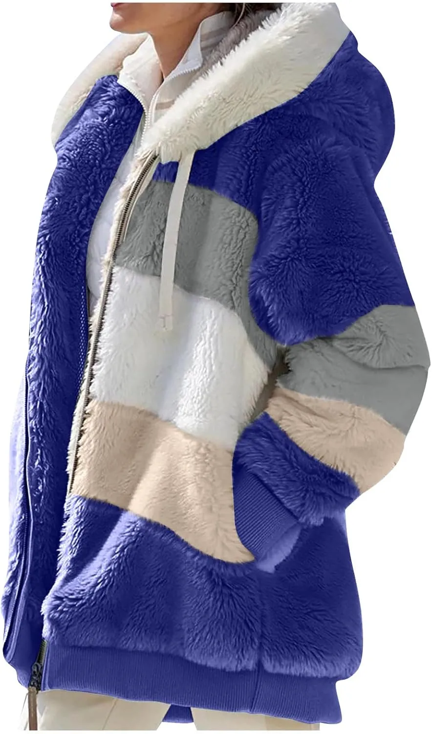 ZEFOTIM Winter Coats for Women Casual Fleece Jacket Warm Soft Outdoor Sherpa Lined Thick Coat Outwear with Pockets